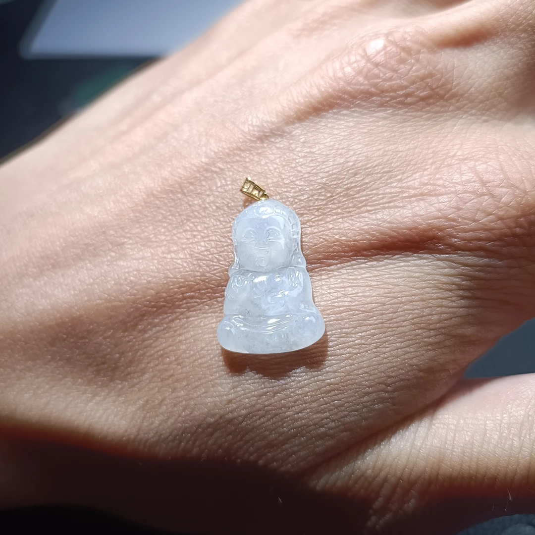 A货水润胶感白月光精雕宝宝佛