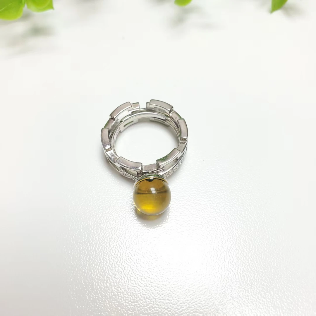 X450【赵小姐】琥珀圆珠戒指