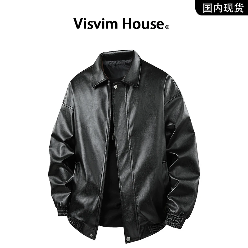 【品牌现货撤柜】VISVIM WINGS春秋季宽松百搭休闲PU皮衣夹克外套男