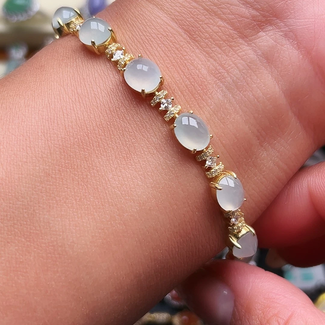 翡翠银S925镶嵌戒圈