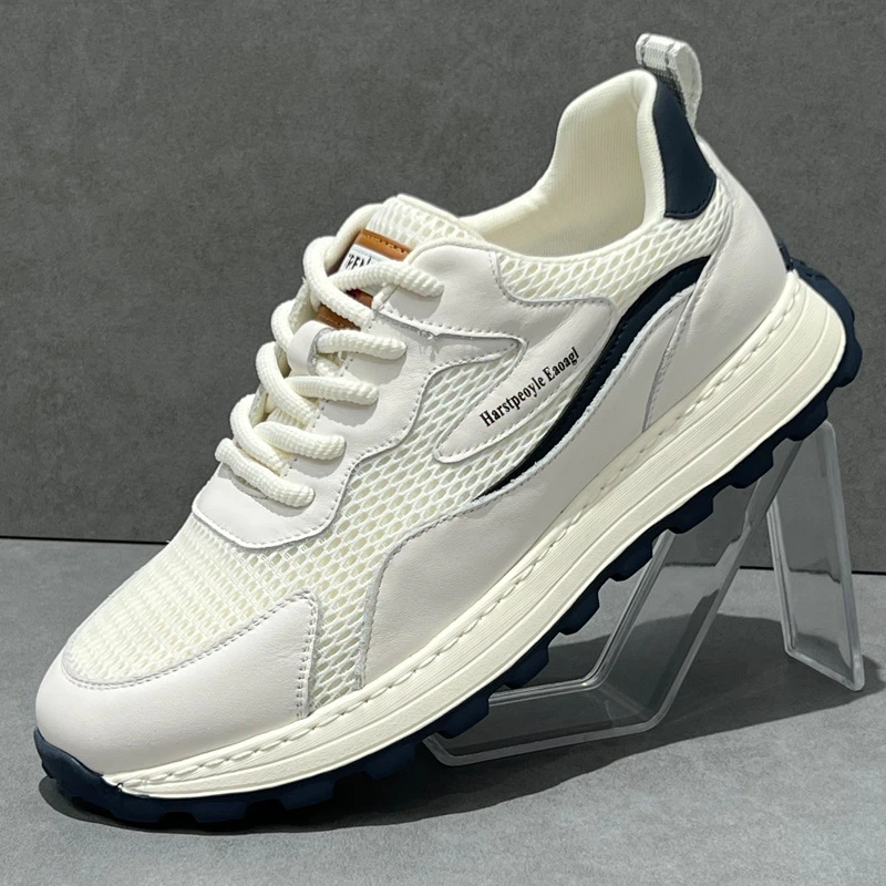 小白鞋男2025夏季新款网面透气跑步运动鞋百搭轻便男士白色休闲鞋
