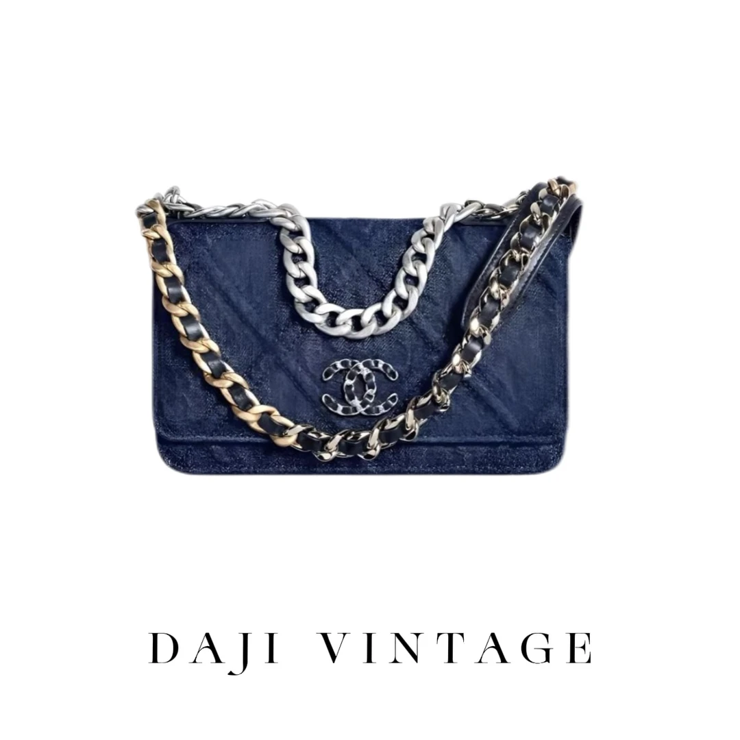 95新 Chanel/香奈儿 大吉中古/Chanel香奈儿19bag丹宁小号woc