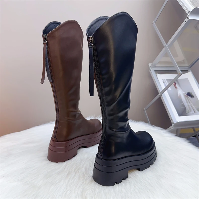 胖mm长靴子加肥加宽长筒靴2025秋冬小个子厚底增高高筒靴骑士靴女