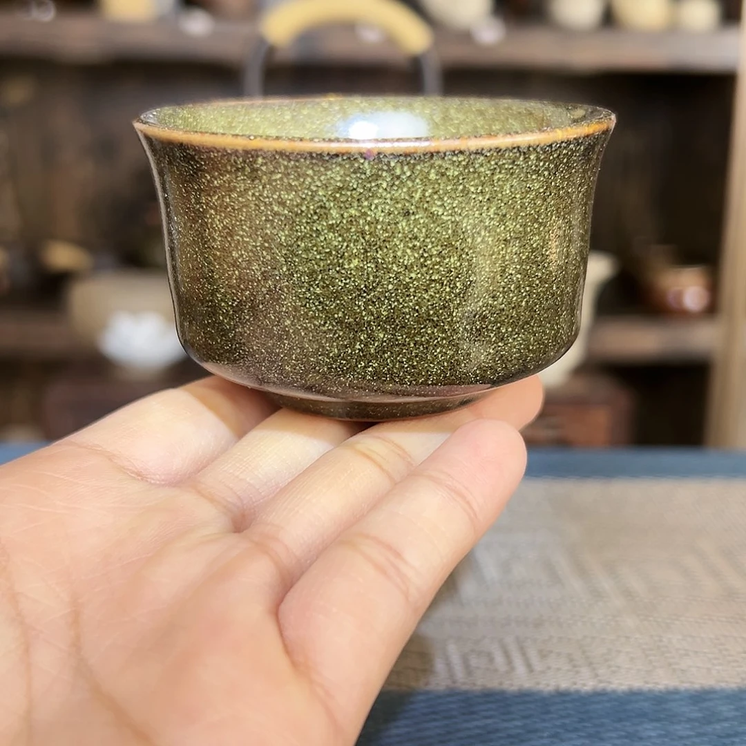 原矿釉茶叶末色马蹄杯