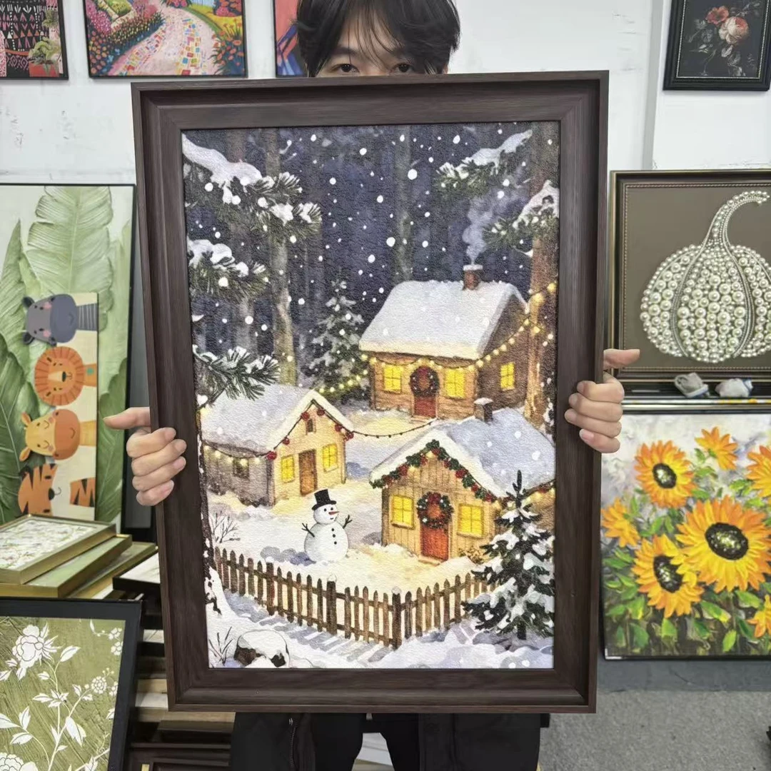 现代美式圣诞节餐厅卧室客厅装饰画5070