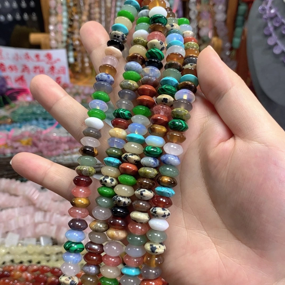 未镶嵌玛瑙/玉髓珠宝半成品飞碟多宝短款卡10mm