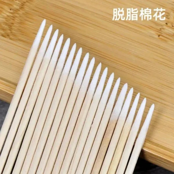 一次性尖头棉签纹绣化妆美容牙签棉棒超细修眉尖嘴细木棒纹眉用品