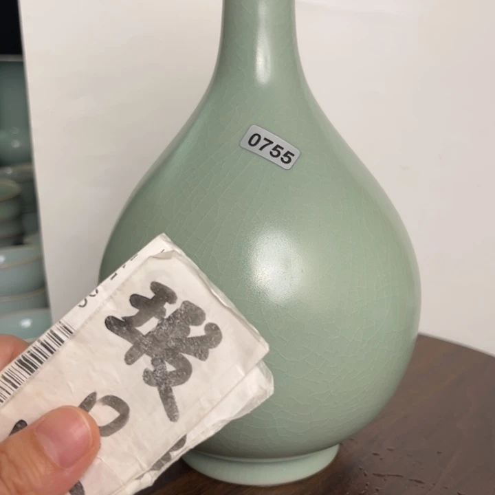 摆件仿古玉壶春瓶瑕缩釉kkkkkkkkkkkkkkkk