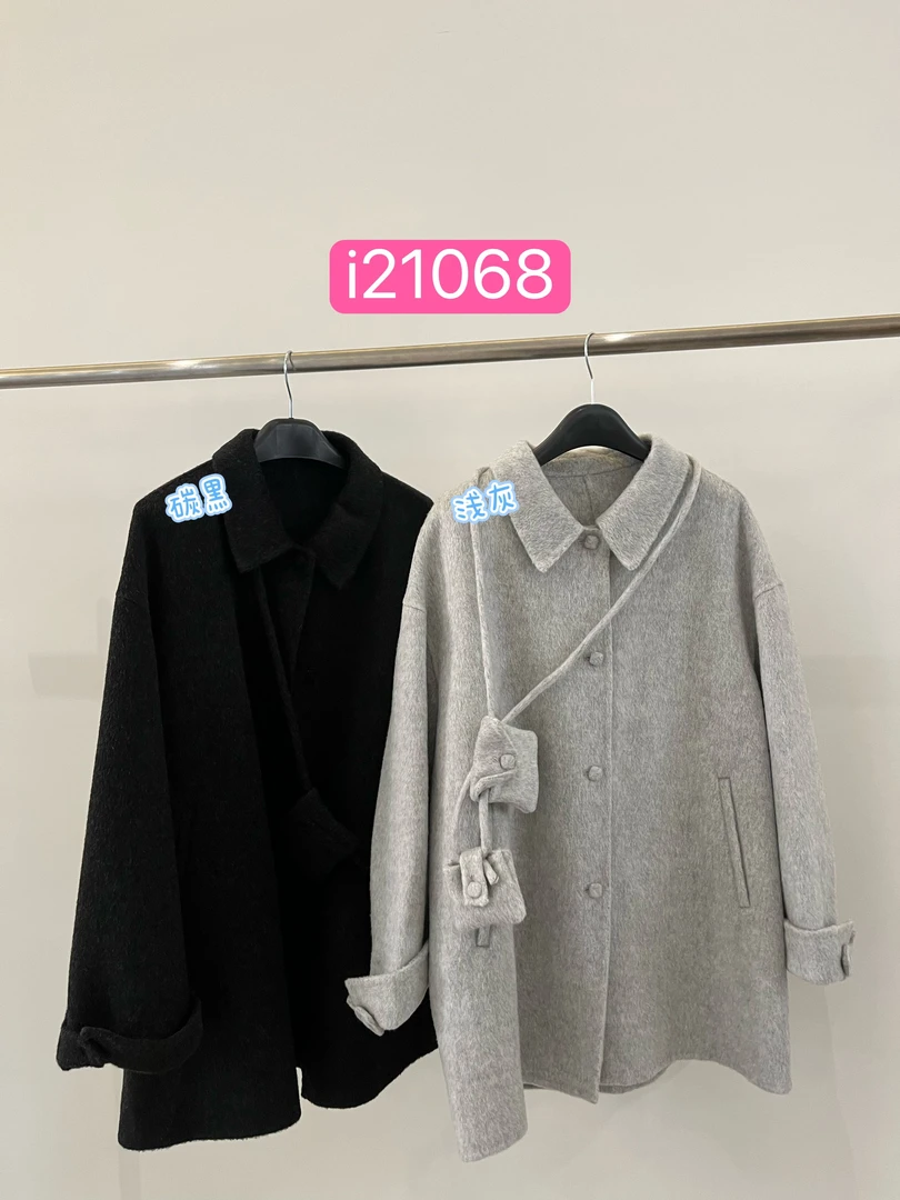 【杭州S姐 精品女装】中长款带小包双面呢大衣21068