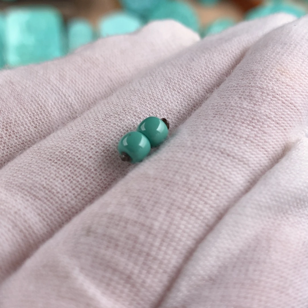 绿松石未镶嵌对珠卡4.5