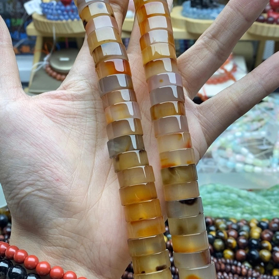 玛瑙/玉髓未镶嵌珠宝半成品一条天然7×16mm大玛瑙隔片L883