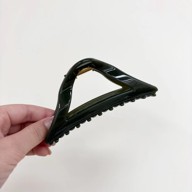 L886夕洛竹子青三角形11.5cm抓夹日韩法式原创设计抓夹发夹大抓夹