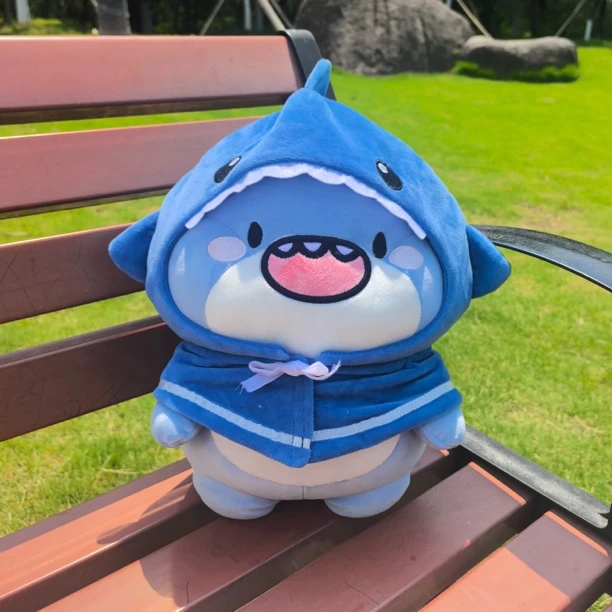 新品28厘米可爱大胖鲨子狮子毛绒公仔原创设计·正版授权