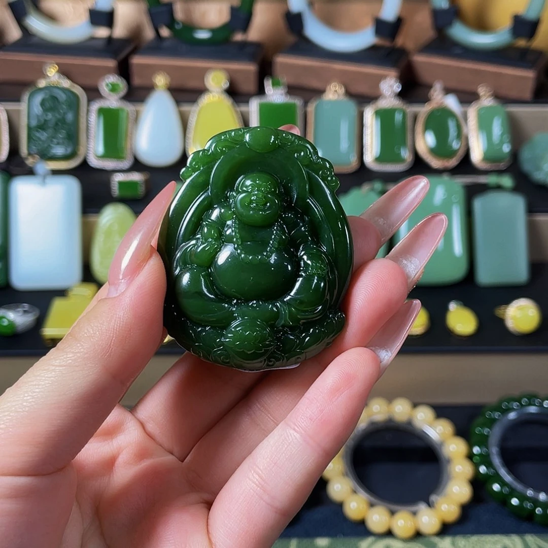 颈饰未镶嵌和田玉·碧玉佛公