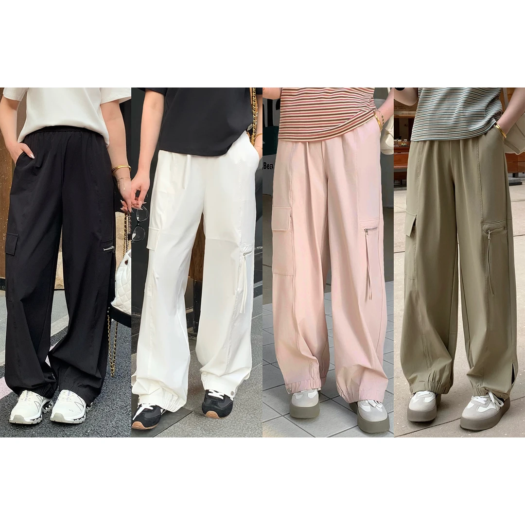 裂渡宣宣【在路上】微胖大码女春夏百搭显瘦时尚工装休闲裤ZY504A12