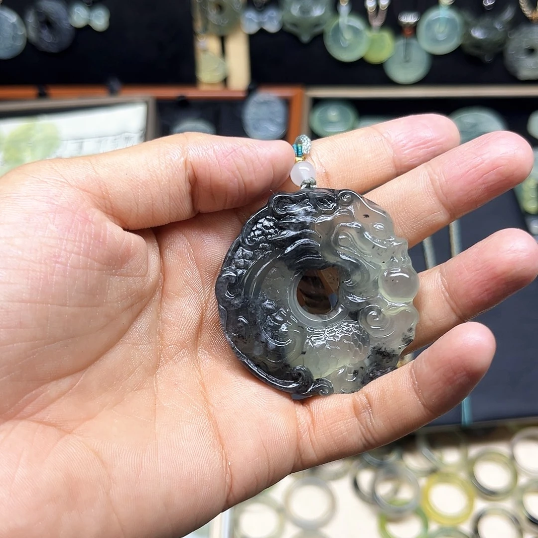 合金蛇纹石玉吊坠(赠链)