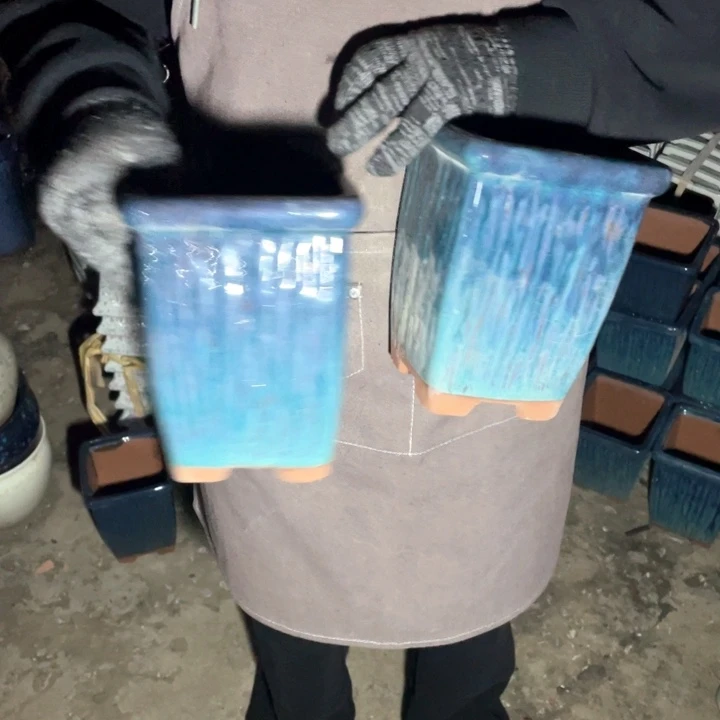 紫砂花盆口14高19正品正品
