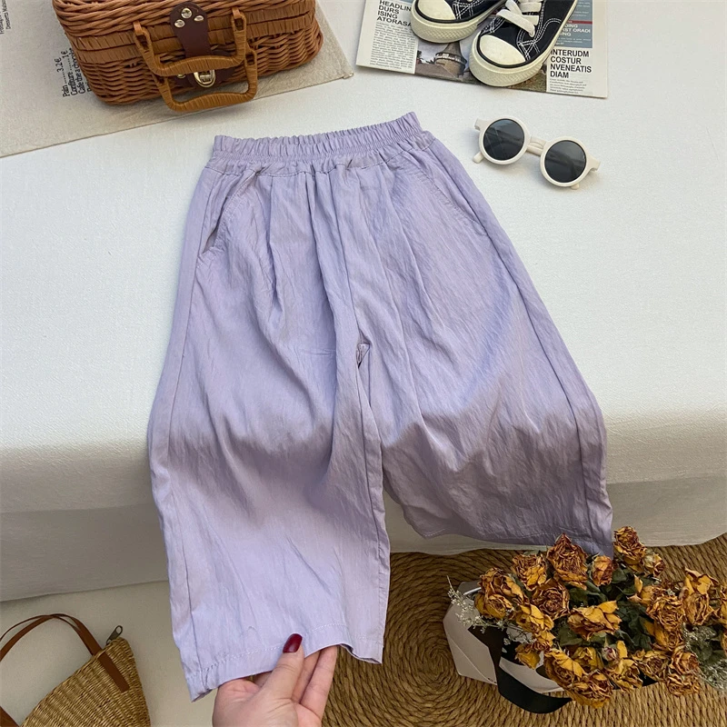 女童裤子夏季薄款2025新款宝宝洋气宽松凉快长裤防蚊裤裤子女童