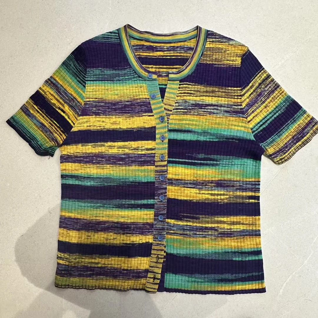 【100天丝】缎染纱线立体编织彩针织衫MG7138