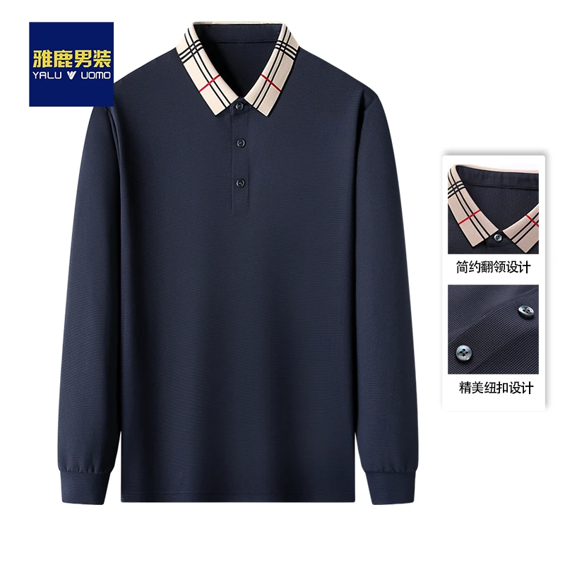 【商场男装】中年男士春秋季上衣长袖爸爸秋装T恤中老年男装POLO衫