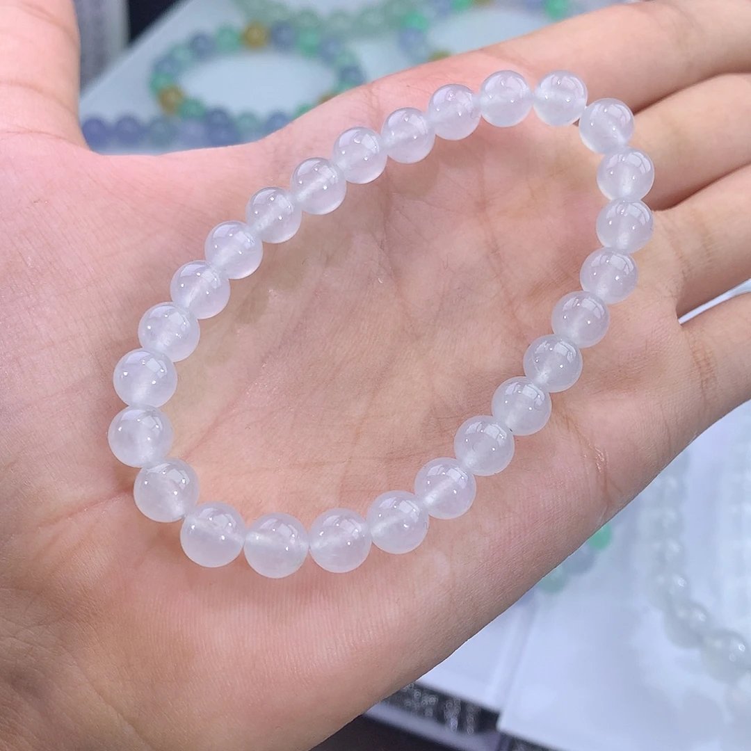 未镶嵌手链翡翠冰种白冰手串