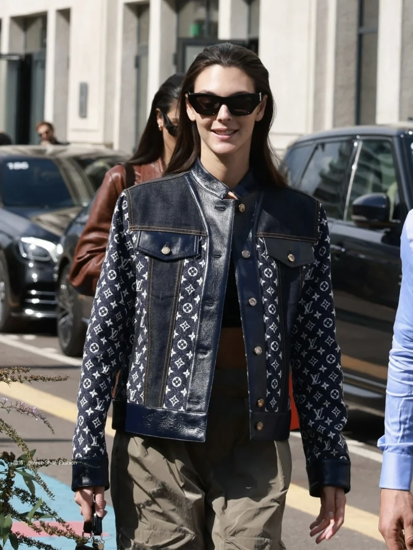 99新 LouisVuitton/路易威登 拼皮蓝色牛仔外套34码带吊GM003215