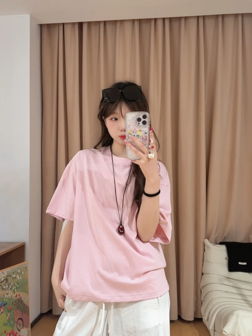 13331余小鱼【浅夏少女】五色胸口刺绣休闲百搭夏季短袖T恤上衣女装