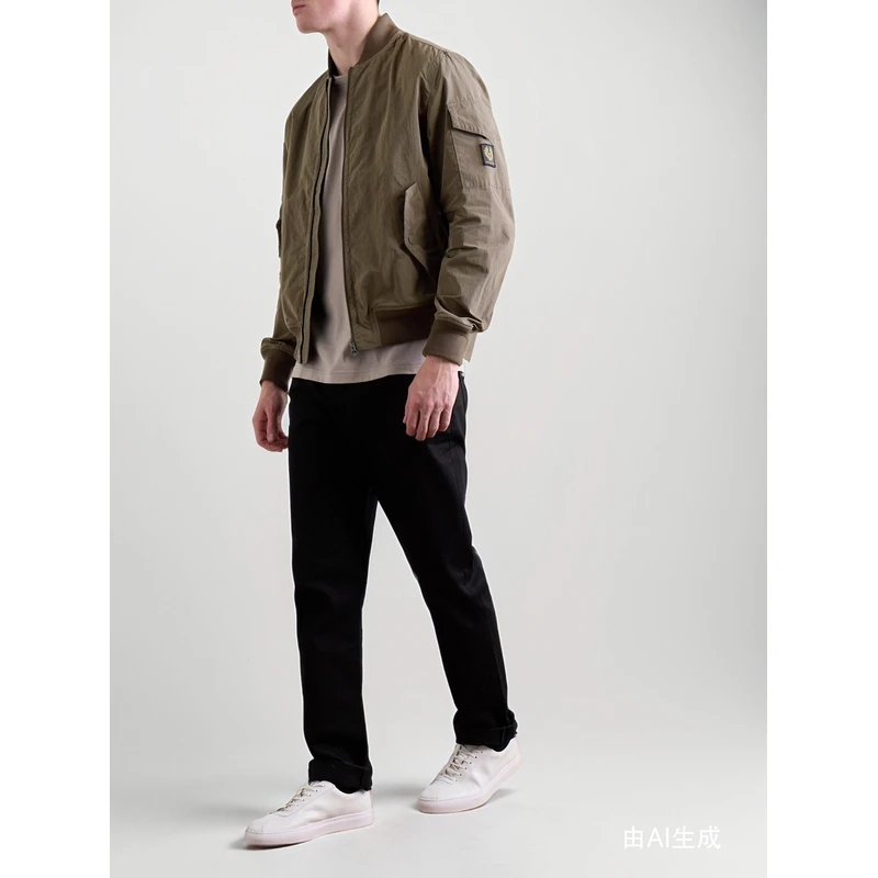 Belstaff 男品牌标志贴花软壳夹克外套