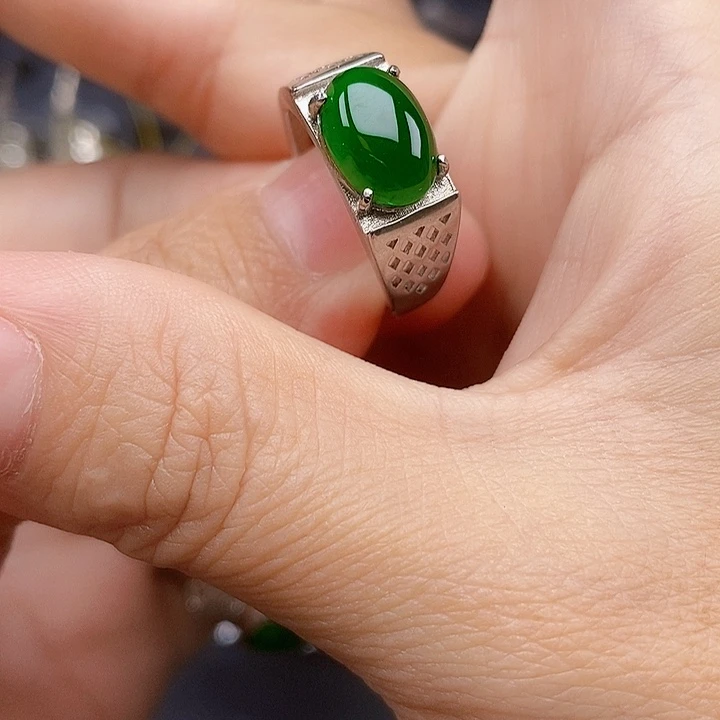 翡翠银S925镶嵌戒指