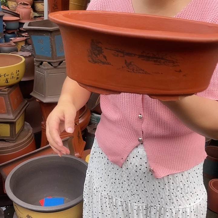 30红椭圆花盆紫砂花盆紫砂花盆