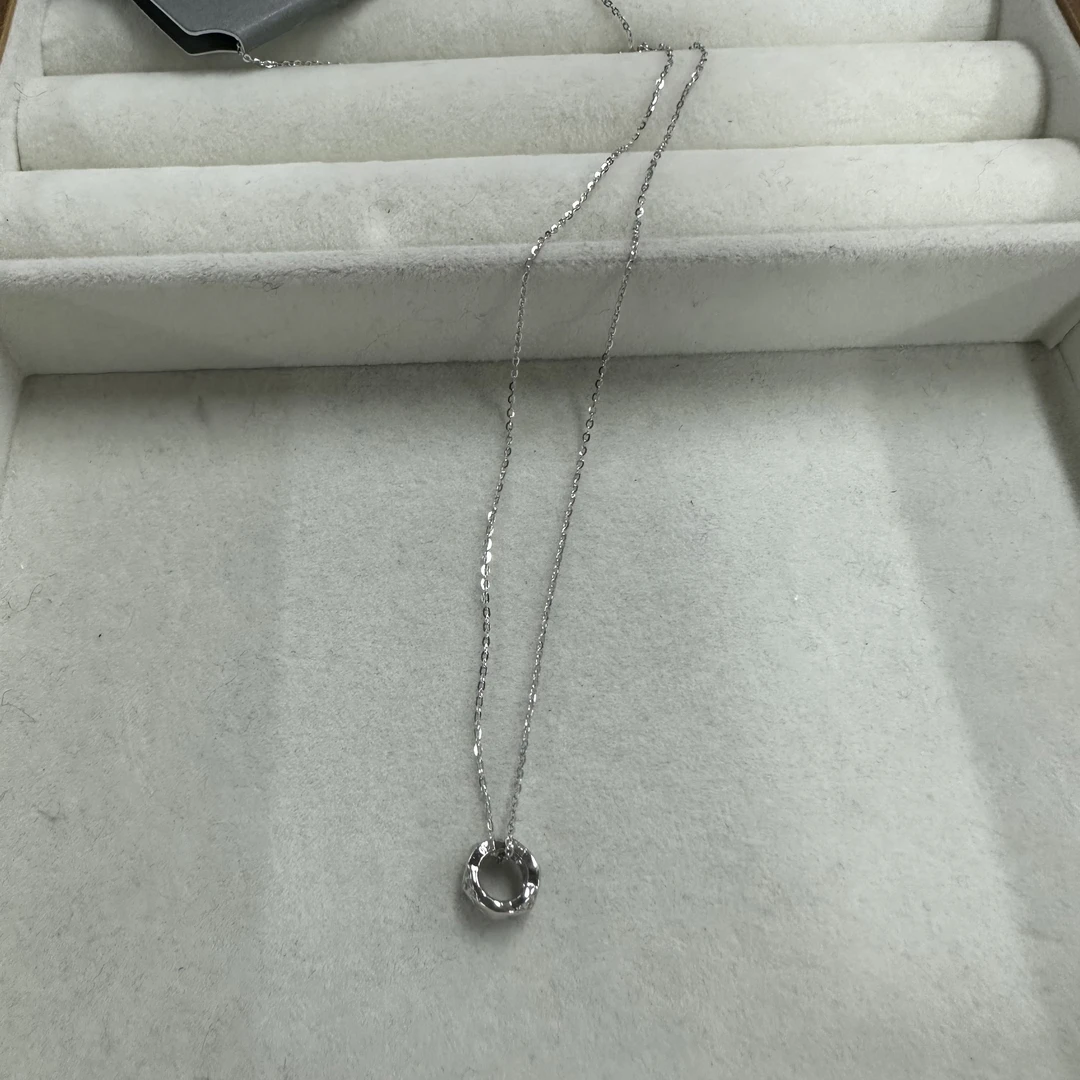 坠链均925银合成锆石 时尚简约吊坠项链 4515