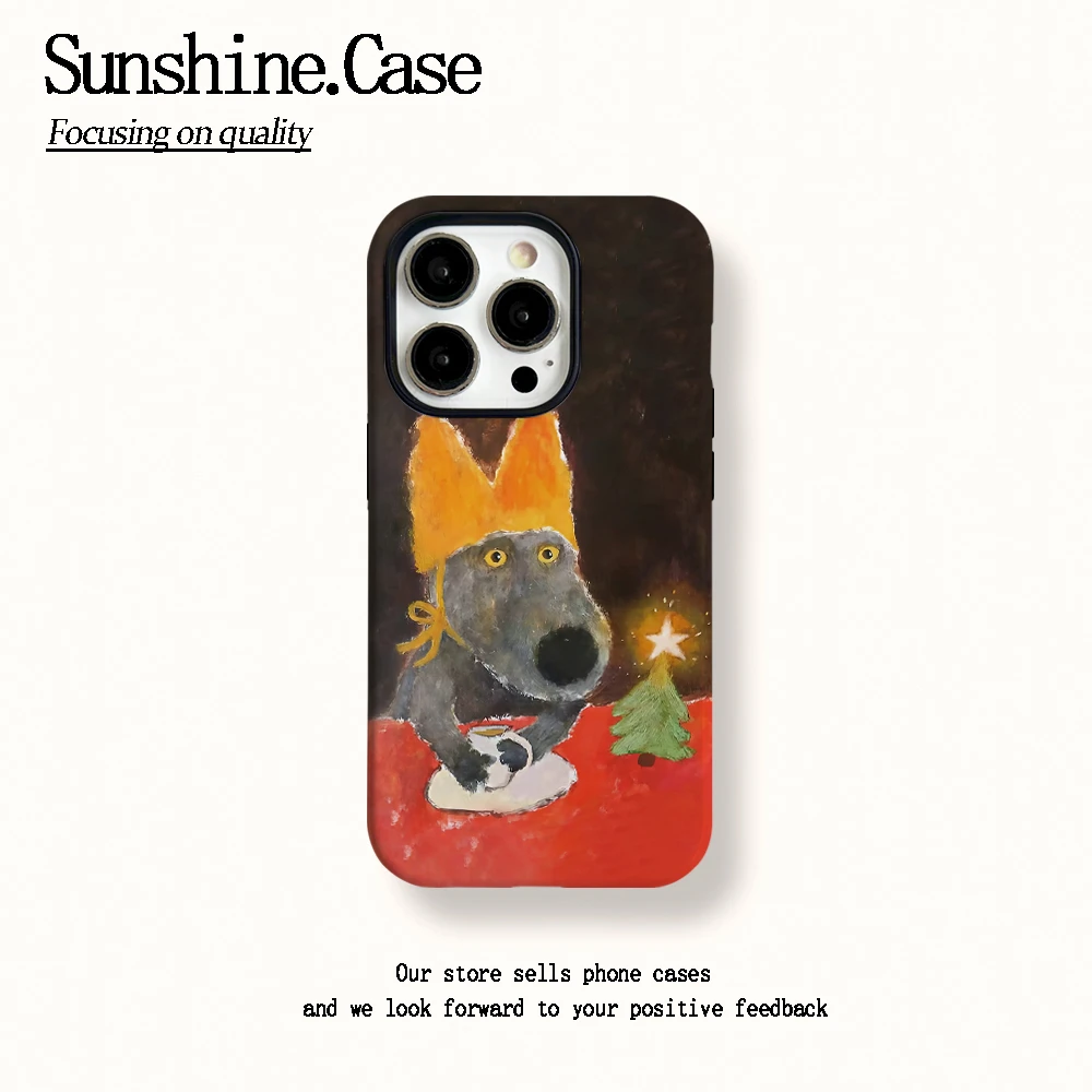 菲林二合一适用苹果华为vivo小米oppo手机壳圣诞小狗16PRO