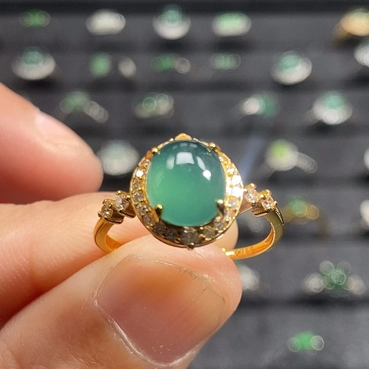 翡翠银S925镶嵌戒指