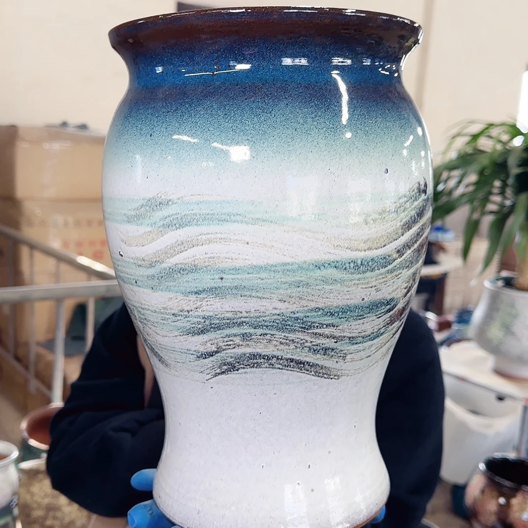 紫砂花盆高30口19 微瑕