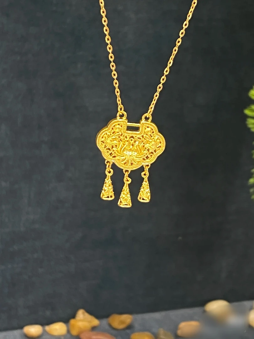 《张瑞福珠宝》足金 国风璎珞锁项链8.81g/网红爆款/时尚套链