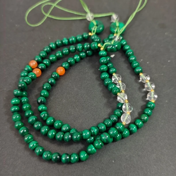 【书记甄选】天然孔雀石手机链 多样性发一件 约5mm 8383AT