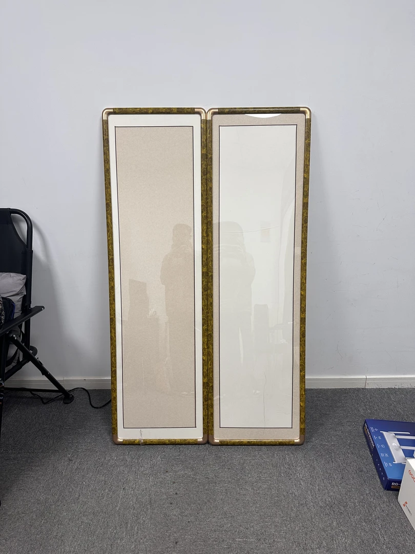 【知新】42X150【画芯34X138】海黄仿铜角黄花梨实木画框内白内麻宣纸