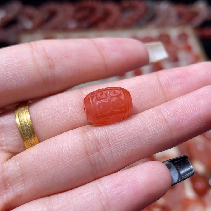 南红玛瑙金鱼打孔备注未镶嵌552