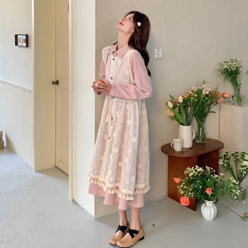 刺绣罩衫连衣裙套装女2025夏季新款设计感小众甜美减龄慵懒两件套