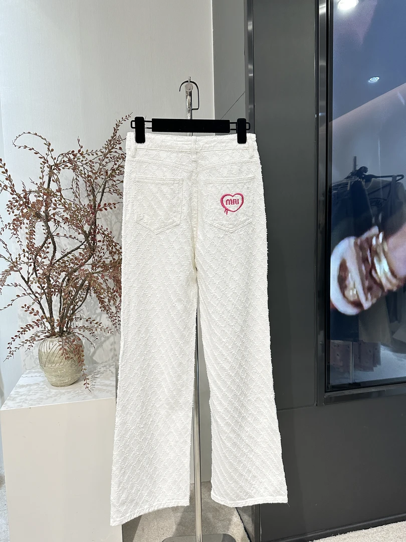 LT裤子阔腿裤休闲裤磨毛爱心白色时尚百搭夏季LT2560407-0407