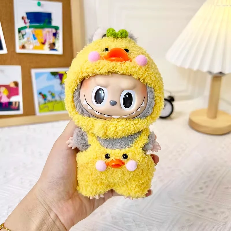 labubu17cm娃衣云朵绒小黄鸭套装