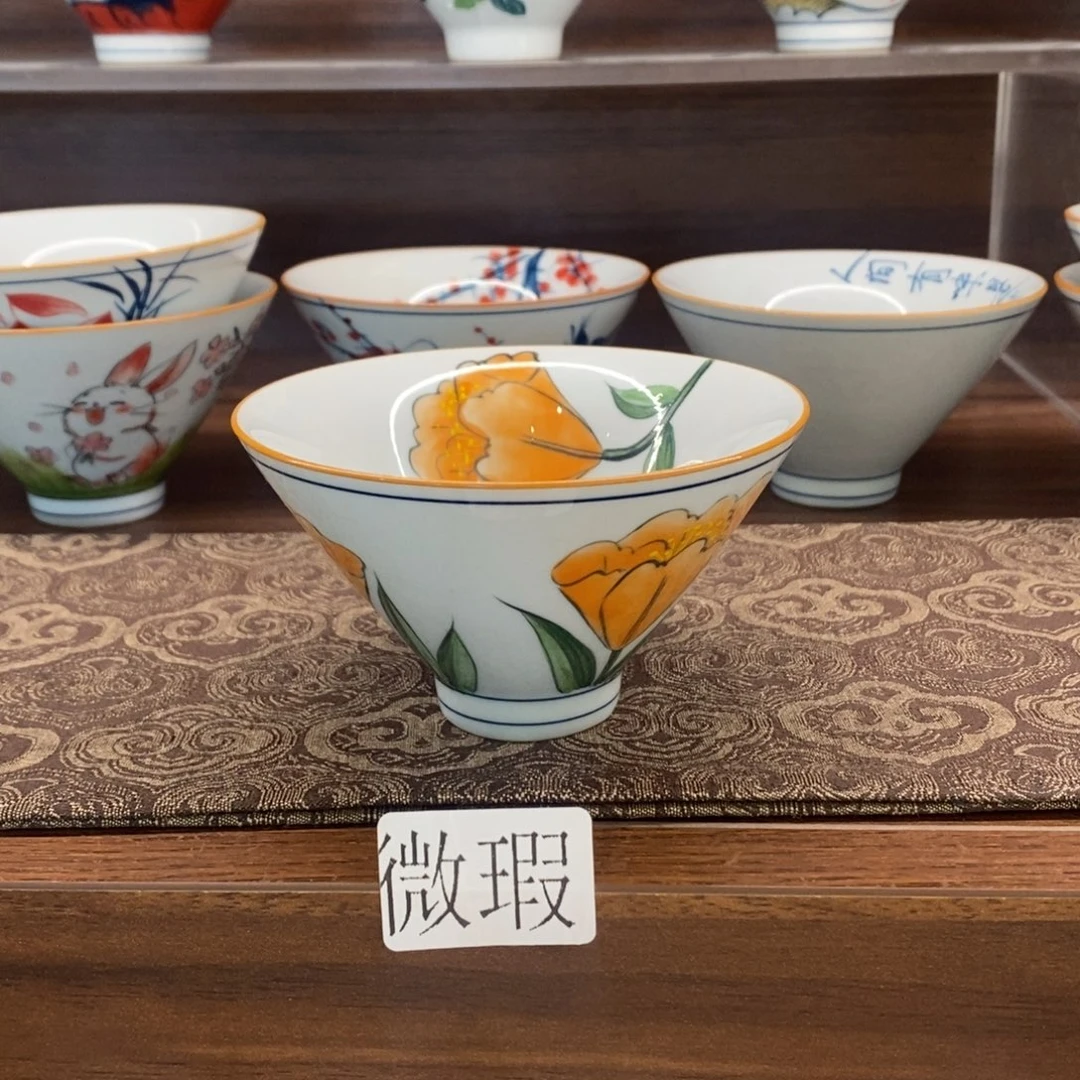 釉下手绘茶具微瑕手工绘制