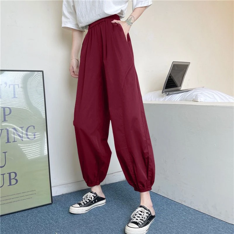 2025年新款灯笼裤哈伦裤女夏季薄款宽松显瘦休闲裤萝卜九分裤子潮