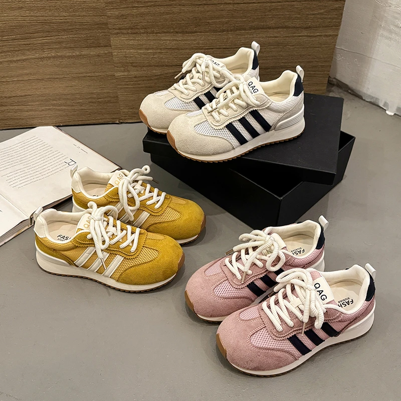 爆款超火阿甘鞋2025夏季新款厚底网面透气运动板鞋德训鞋跑步鞋潮