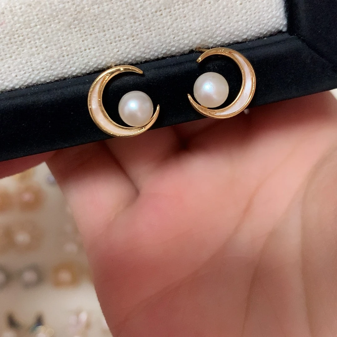 淡水珍珠耳饰合金