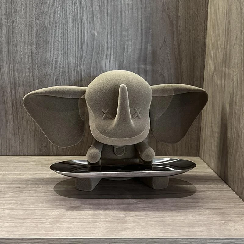 范哲萨轻奢小飞象托盘摆件入门入户玄关钥匙收纳装饰品客厅家居乔