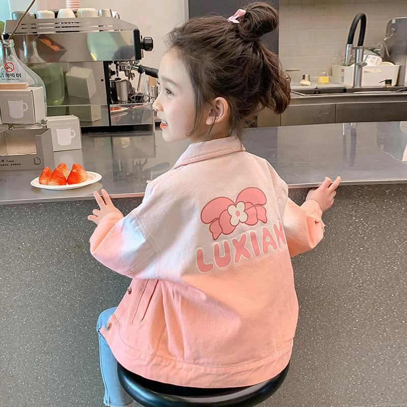 女童牛仔外套春秋款2025新款时髦洋气女孩宝宝春装儿童装上衣春季