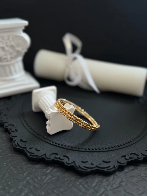 钛钢手镯 LARVINA三层复古手镯