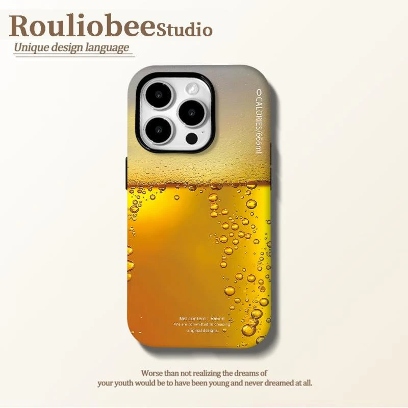 BANCA啤酒气泡适用苹果16promax菲林手机壳华为P70vivo小米15oppo