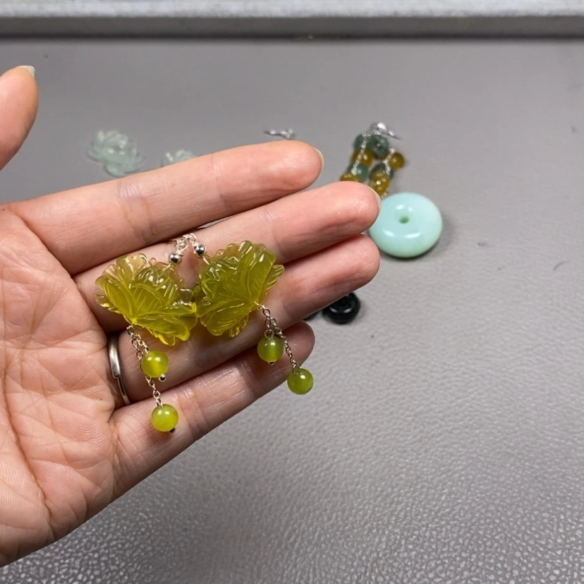【闪购商品】未镶嵌蛇纹石玉挂件耳饰耳环项链